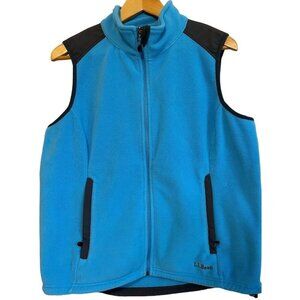 LL Bean Vest Unisex Large Turquoise Fleece Outdoor Coat